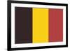 Belgium Country Flag - Letterpress-Lantern Press-Framed Premium Giclee Print