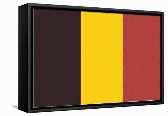 Belgium Country Flag - Letterpress-Lantern Press-Framed Stretched Canvas