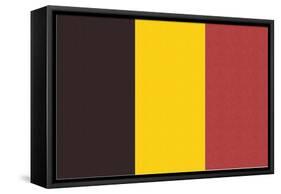 Belgium Country Flag - Letterpress-Lantern Press-Framed Stretched Canvas