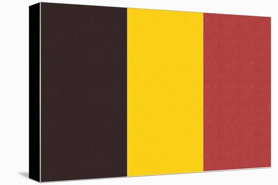Belgium Country Flag - Letterpress-Lantern Press-Stretched Canvas
