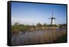 Belgium, Damme. Old wind mill-Walter Bibikow-Framed Stretched Canvas