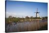 Belgium, Damme. Old wind mill-Walter Bibikow-Stretched Canvas