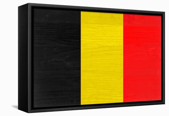 Belgium Flag Design with Wood Patterning - Flags of the World Series-Philippe Hugonnard-Framed Stretched Canvas