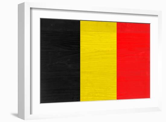 Belgium Flag Design with Wood Patterning - Flags of the World Series-Philippe Hugonnard-Framed Art Print