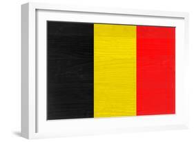 Belgium Flag Design with Wood Patterning - Flags of the World Series-Philippe Hugonnard-Framed Art Print