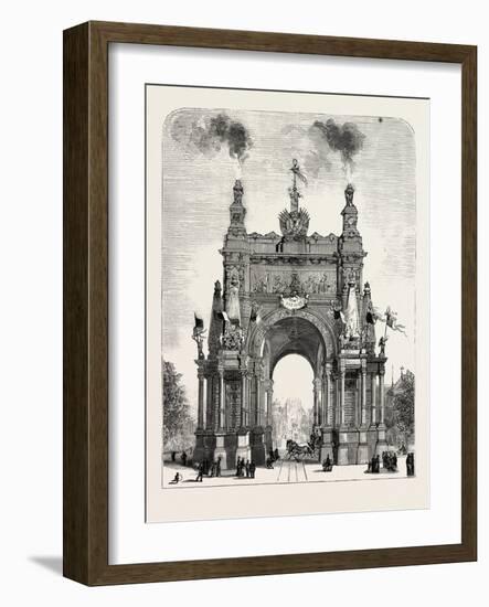 Belgium: the Memorial Arch of Triumph at Brussels, 1880 1881-null-Framed Giclee Print