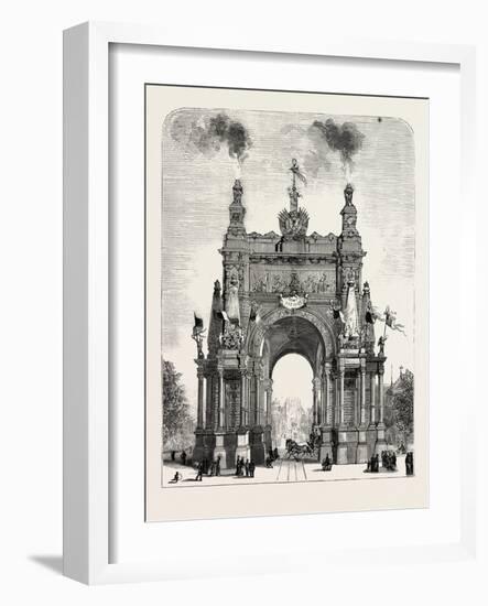 Belgium: the Memorial Arch of Triumph at Brussels, 1880 1881-null-Framed Giclee Print