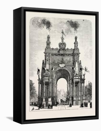 Belgium: the Memorial Arch of Triumph at Brussels, 1880 1881-null-Framed Stretched Canvas