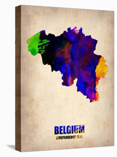 Belgium Watercolor Map-NaxArt-Stretched Canvas