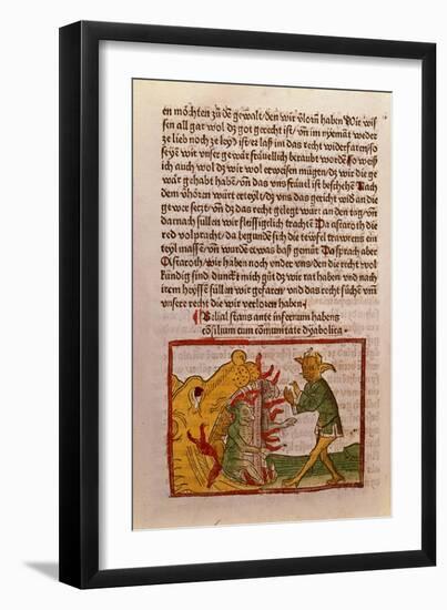 Belial at the Gates of Hell, Illustration from a German Translation of "Belial," 1473-null-Framed Giclee Print