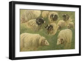 Béliers et moutons à tête noire, 10 esquisses-Rosa Bonheur-Framed Giclee Print