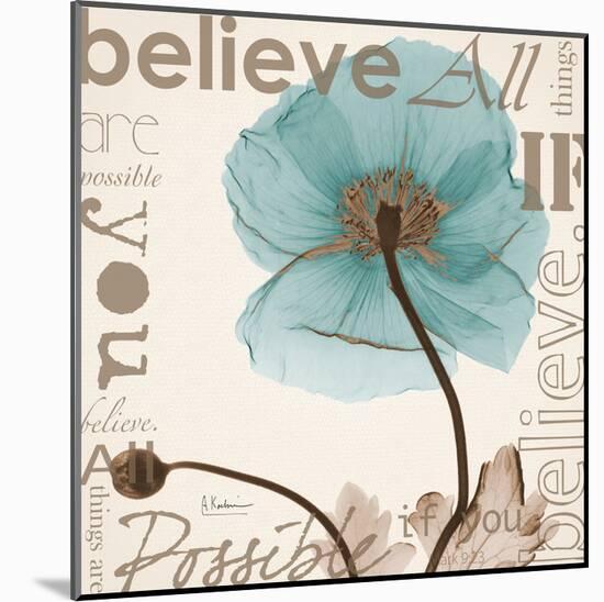 Believe, Blue Poppy-Albert Koetsier-Mounted Art Print