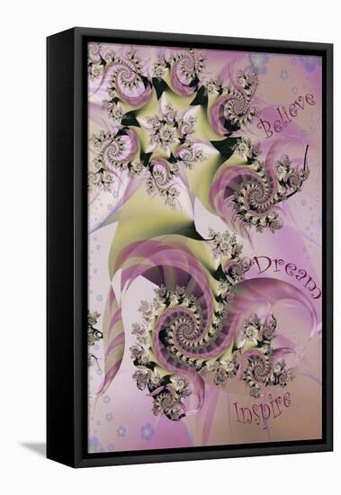 Believe Dream Inspire-Fractalicious-Framed Stretched Canvas