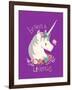 Believe in Unicorns on Purple-Heather Rosas-Framed Art Print