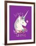 Believe in Unicorns on Purple-Heather Rosas-Framed Art Print