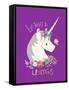 Believe in Unicorns on Purple-Heather Rosas-Framed Stretched Canvas