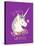 Believe in Unicorns on Purple-Heather Rosas-Stretched Canvas