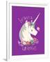 Believe in Unicorns on Purple-Heather Rosas-Framed Art Print