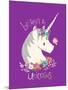 Believe in Unicorns on Purple-Heather Rosas-Mounted Art Print