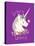 Believe in Unicorns on Purple-Heather Rosas-Stretched Canvas