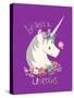 Believe in Unicorns on Purple-Heather Rosas-Stretched Canvas