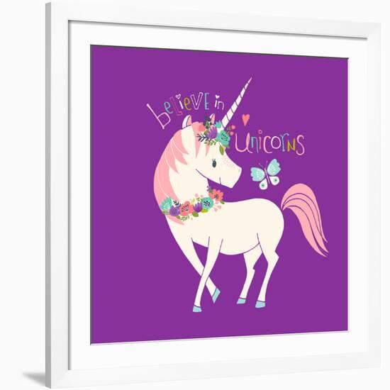 Believe in Unicorns-Heather Rosas-Framed Art Print