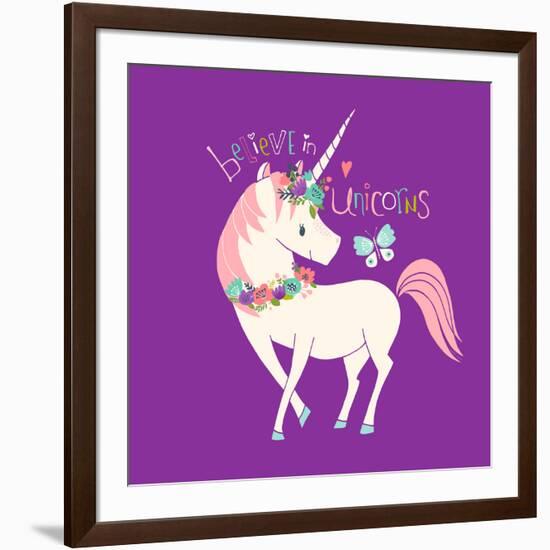 Believe in Unicorns-Heather Rosas-Framed Art Print