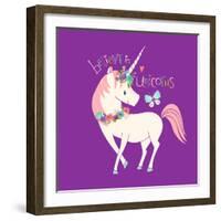 Believe in Unicorns-Heather Rosas-Framed Art Print