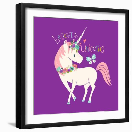 Believe in Unicorns-Heather Rosas-Framed Art Print