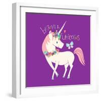 Believe in Unicorns-Heather Rosas-Framed Art Print