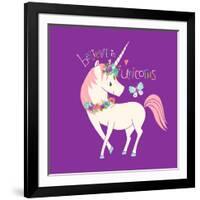 Believe in Unicorns-Heather Rosas-Framed Art Print