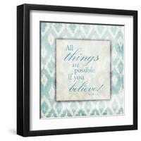 Believe Light Blue-Jace Grey-Framed Art Print