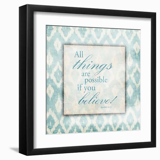 Believe Light Blue-Jace Grey-Framed Art Print