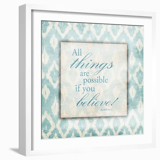 Believe Light Blue-Jace Grey-Framed Art Print