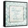 Believe Light Blue-Jace Grey-Framed Stretched Canvas