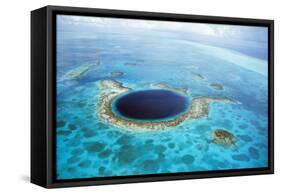 Belize Aerial of Belize Blue Hole-null-Framed Stretched Canvas