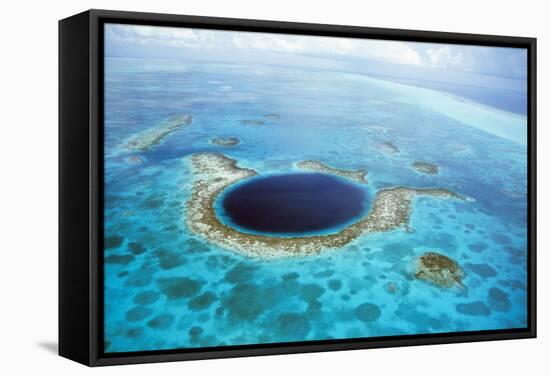 Belize Aerial of Belize Blue Hole-null-Framed Stretched Canvas