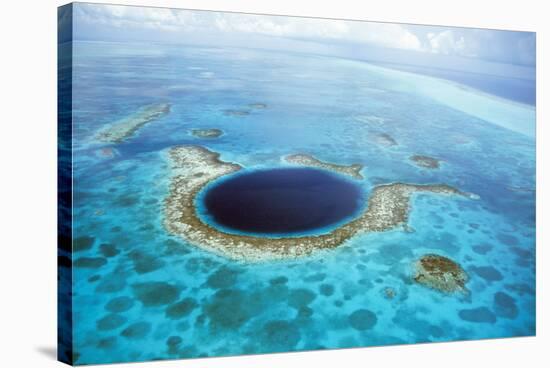 Belize Aerial of Belize Blue Hole-null-Stretched Canvas