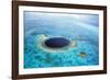 Belize Aerial of Belize Blue Hole-null-Framed Photographic Print