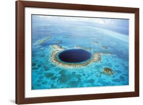 Belize Aerial of Belize Blue Hole-null-Framed Photographic Print