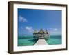 Belize, Ambergris Caye, San Pedro, Ramons Village Resort Pier and Palapa-Jane Sweeney-Framed Photographic Print