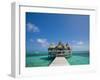 Belize, Ambergris Caye, San Pedro, Ramons Village Resort Pier and Palapa-Jane Sweeney-Framed Photographic Print