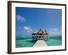 Belize, Ambergris Caye, San Pedro, Ramons Village Resort Pier and Palapa-Jane Sweeney-Framed Photographic Print