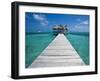 Belize, Ambergris Caye, San Pedro, Ramons Village Resort Pier and Palapa-Jane Sweeney-Framed Photographic Print