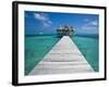 Belize, Ambergris Caye, San Pedro, Ramons Village Resort Pier and Palapa-Jane Sweeney-Framed Photographic Print