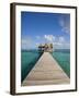 Belize, Ambergris Caye, San Pedro, Ramons Village Resort Pier and Palapa-Jane Sweeney-Framed Photographic Print