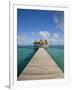 Belize, Ambergris Caye, San Pedro, Ramons Village Resort Pier and Palapa-Jane Sweeney-Framed Photographic Print