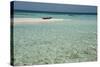 Belize, Belize. Goff's Caye. Red Kayak on White Sand Beach-Cindy Miller Hopkins-Stretched Canvas