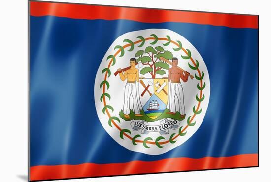 Belize Flag-daboost-Mounted Art Print