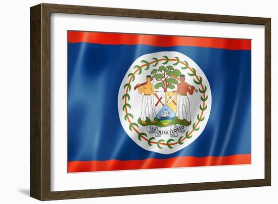 Belize Flag-daboost-Framed Art Print